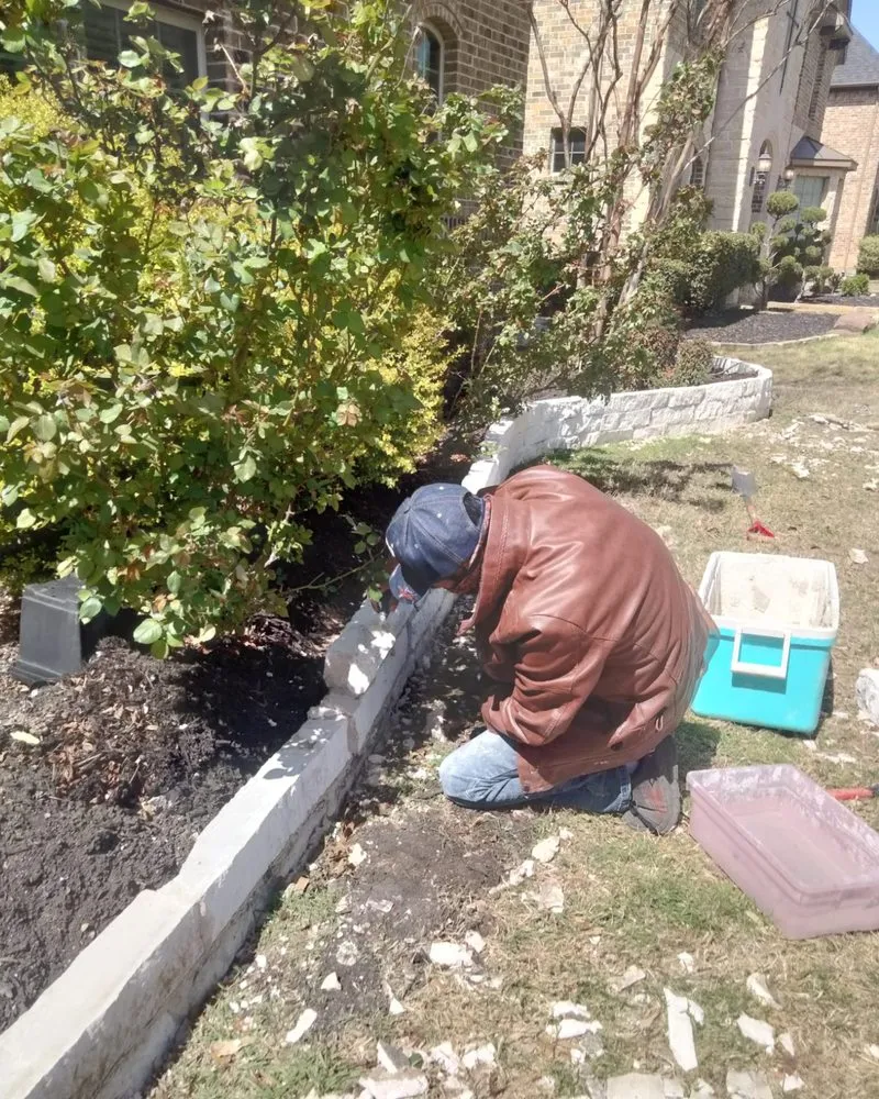 Professional yard maintenance with custom design in Lewisville, TX by The Cousins Lawn Care Services