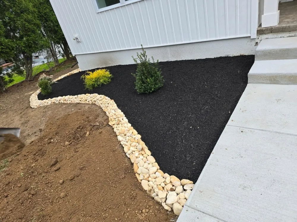 Custom garden landscaping with custom design in Huntingdon Valley, PA by The Five J's Landscaping