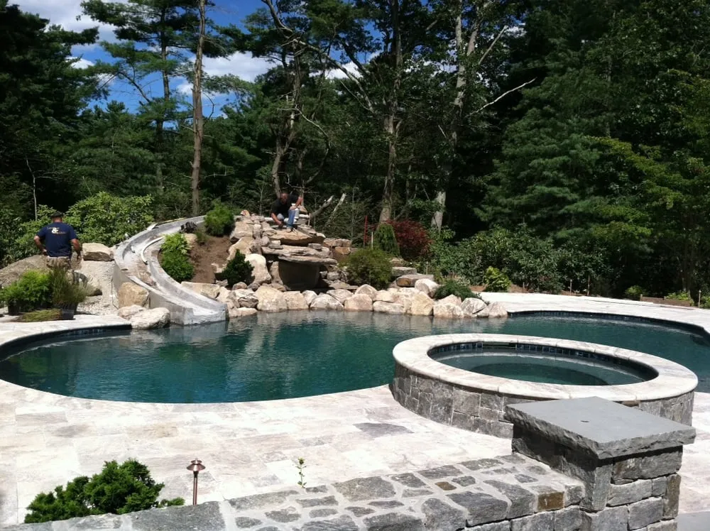 Custom landscape installation in Kingston, MA - The Gardeners