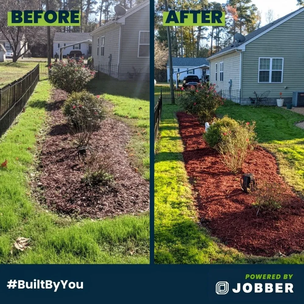 Professional yard cleanup service for residential properties in Williamsburg, VA by The Green Guys Eco Friendly Lawn Care