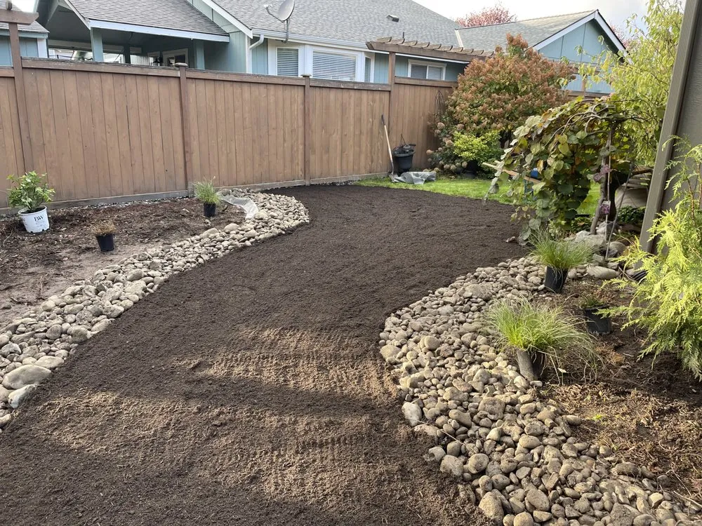 Custom landscape installation in Tumwater, WA by The Green Men Landscaping And Construction