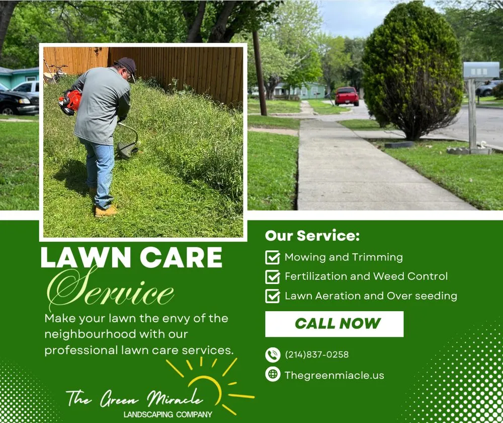Expert lawn mowing service in Irving, TX by The Green Miracle