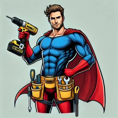 The Handyman Superhero Logo