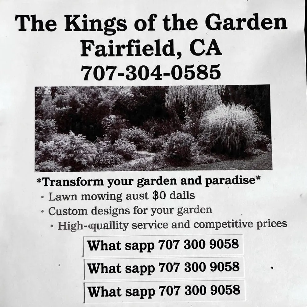 Reliable lawn mowing service experts serving Fairfield, CA - The Kings of the Garden