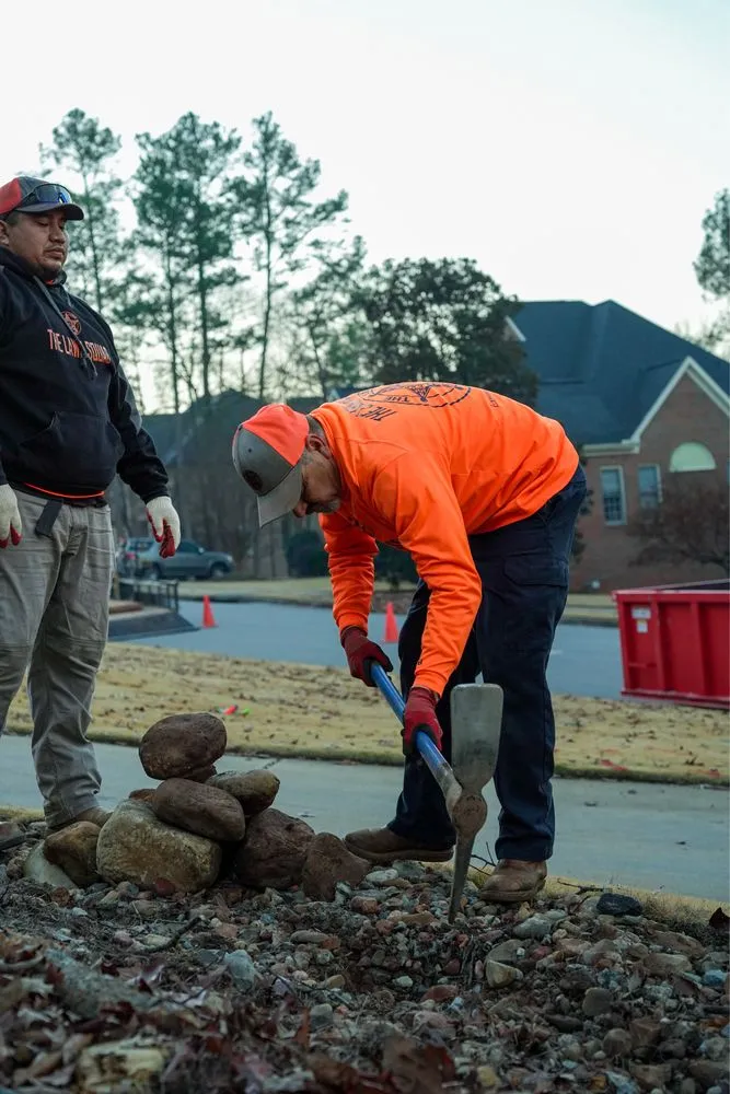 Custom yard maintenance with custom design in White, GA by The Lawn Squad