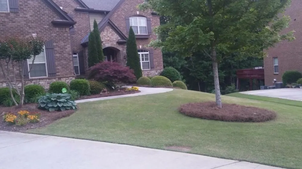 Professional residential landscaping for beautiful yards in Marietta, GA by The Pinestraw King