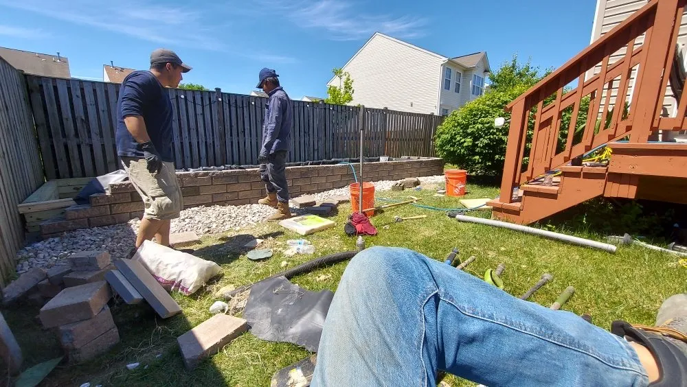 Custom landscape installation in Ellicott City, MD by The Pond Fighter