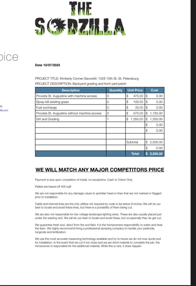 Affordable residential landscaping near you across Pinellas Park, FL - The Sodzilla