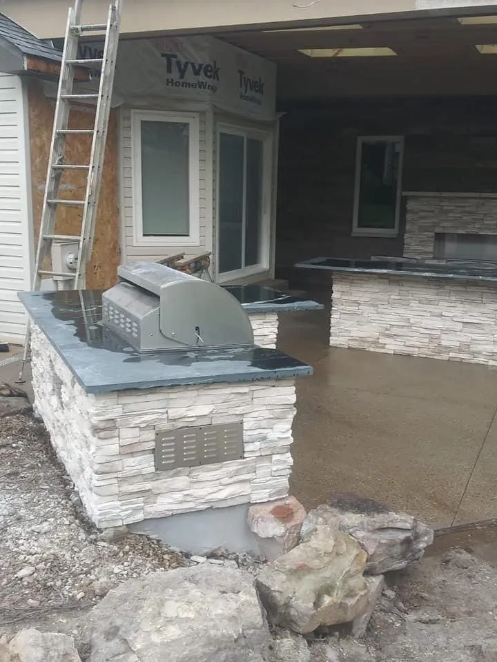 Custom landscape installation in Bridgeton, MO by The Stone Men