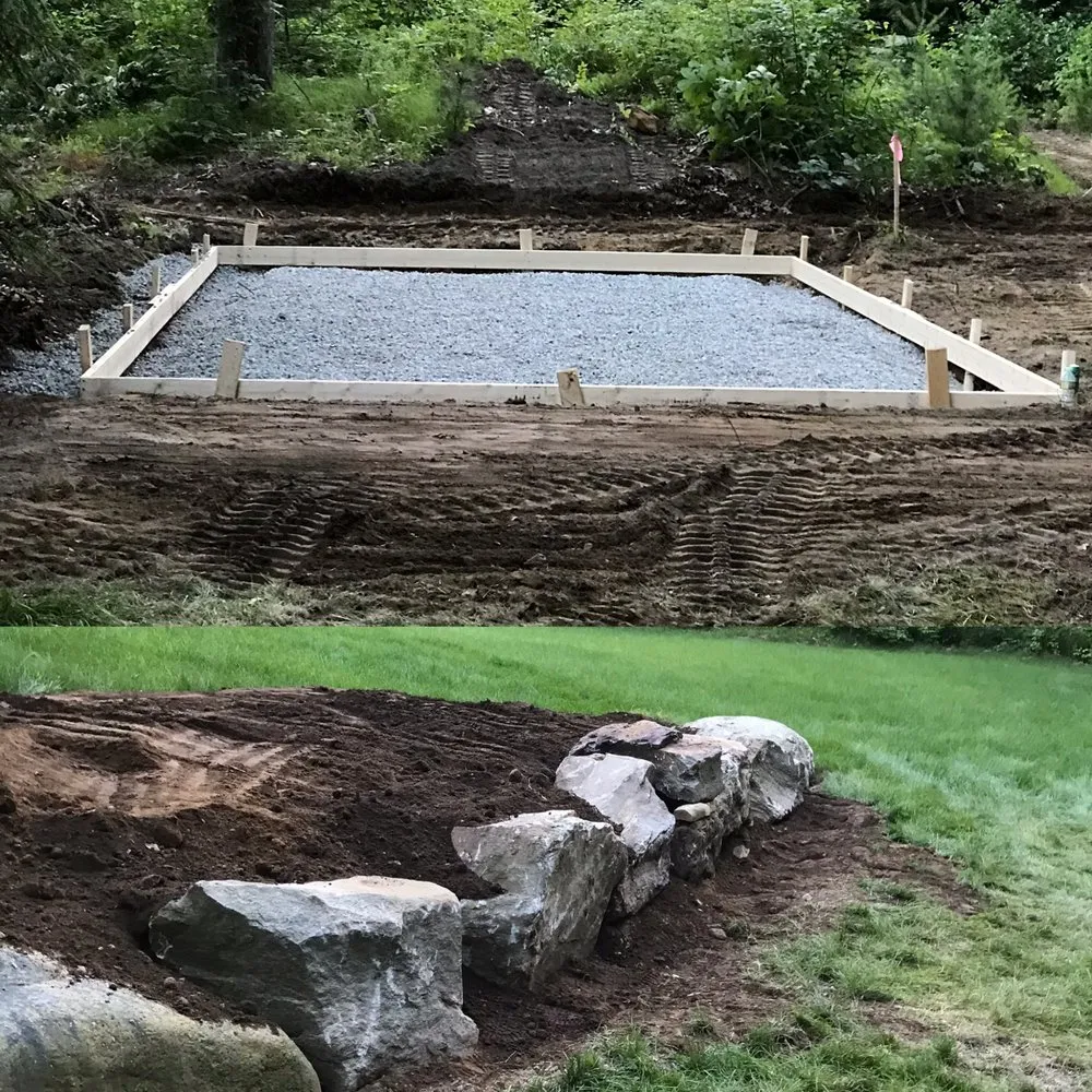Custom residential landscaping in Atkinson, NH by The Tractor Guy