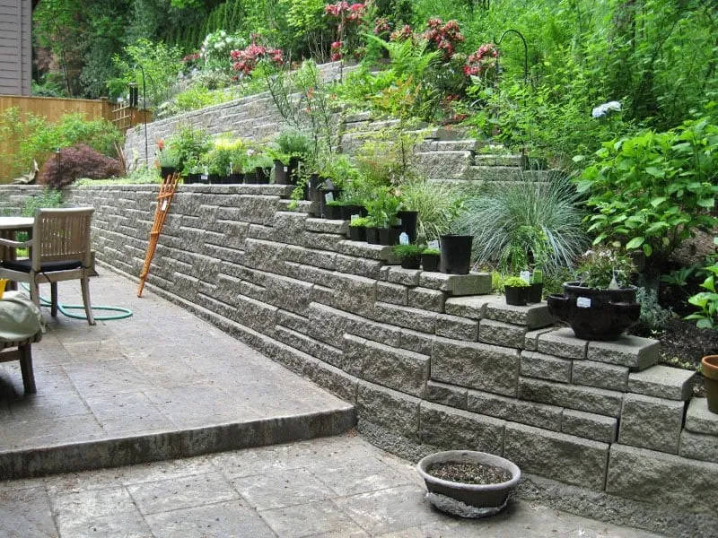 Professional garden landscaping for beautiful yards in Portland, OR by The Wall