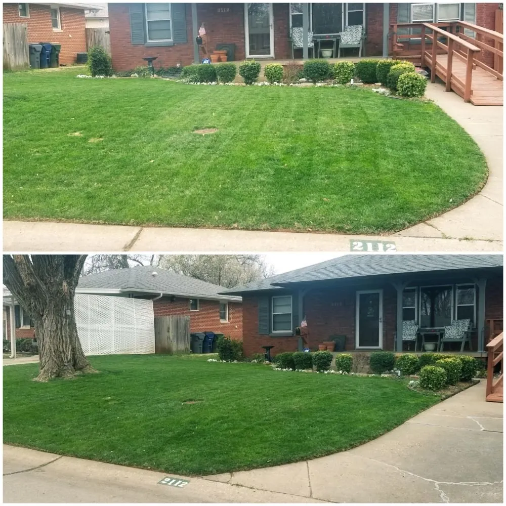Custom outdoor landscaping for beautiful yards in The Village, OK by The yard Barber