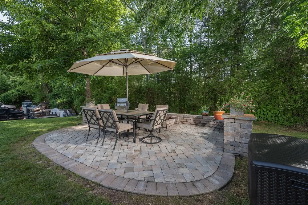 Custom outdoor landscaping with custom design in Asheville, NC by The YardFathers