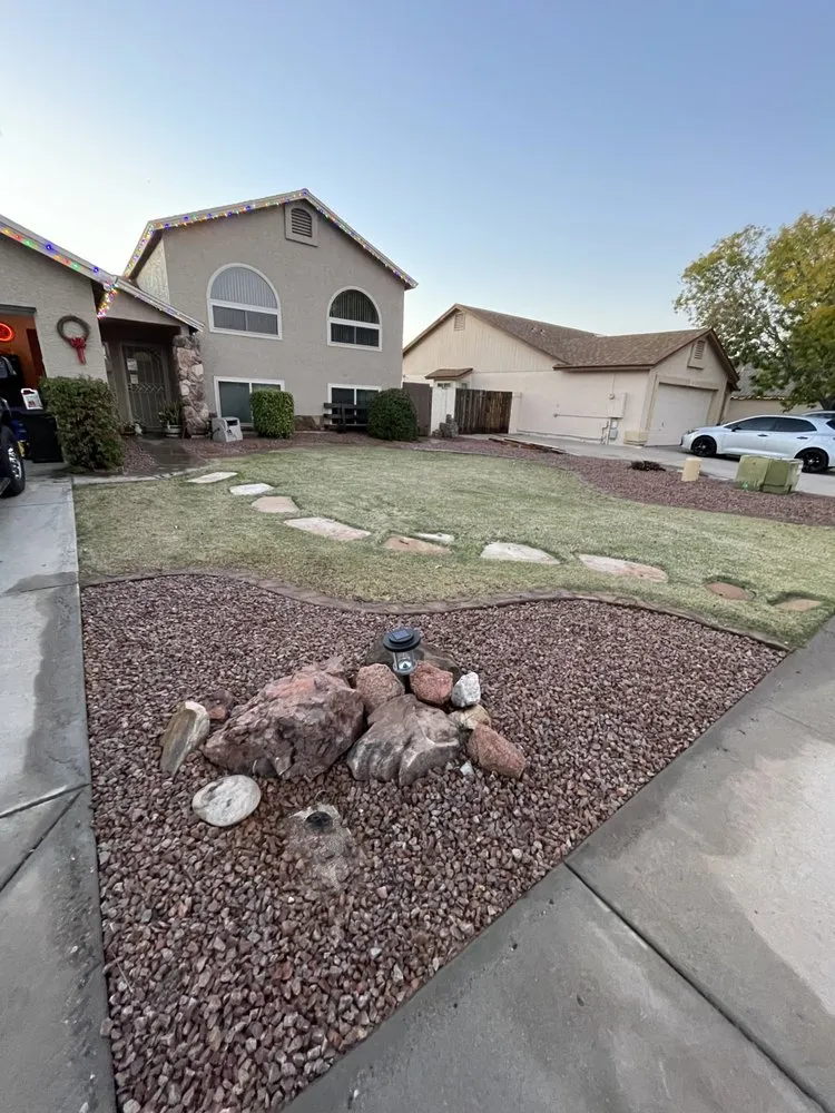 Affordable outdoor landscaping for residential properties in Mesa, AZ by TheHardworkers