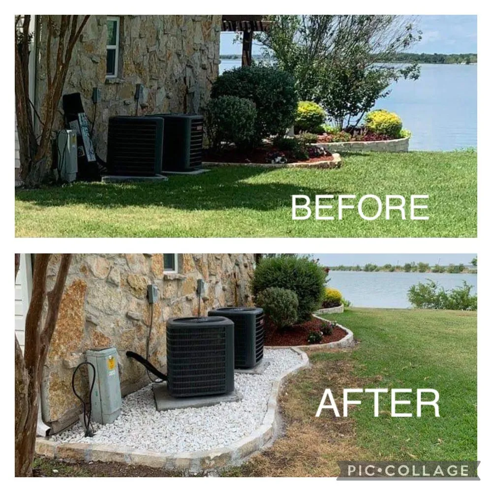 Custom yard cleanup service with custom design in Alvord, TX by Thomas Landscape