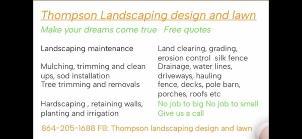 Thompson Landscaping Design and Lawn