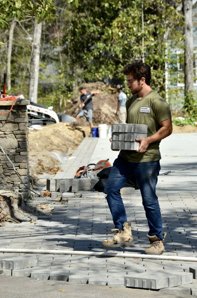 Custom landscape installation with custom design across Wilmington, NC - Thorpe Landscapes