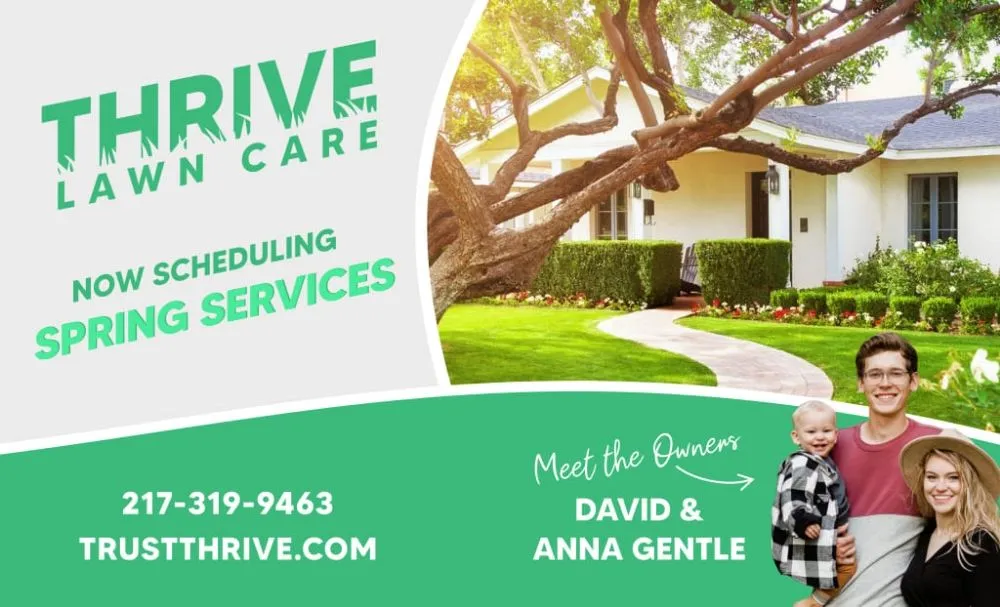 Custom lawn care service for beautiful yards in Springfield, IL by Thrive Lawn Care
