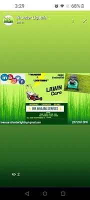 Thunder & Lighting Lawn Care Logo