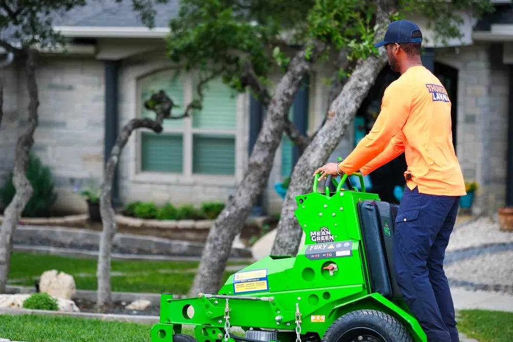 Custom yard cleanup service for residential properties in San Antonio, TX by Thunder Lawns