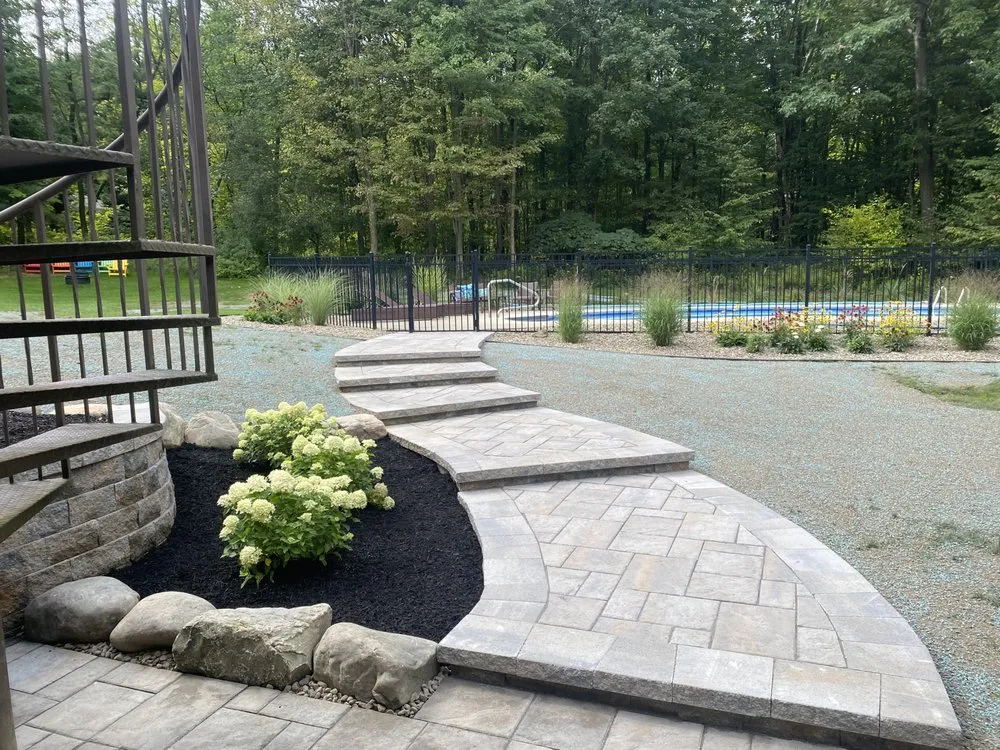 Custom garden landscaping in East Aurora, NY by Timberline Hardscapes