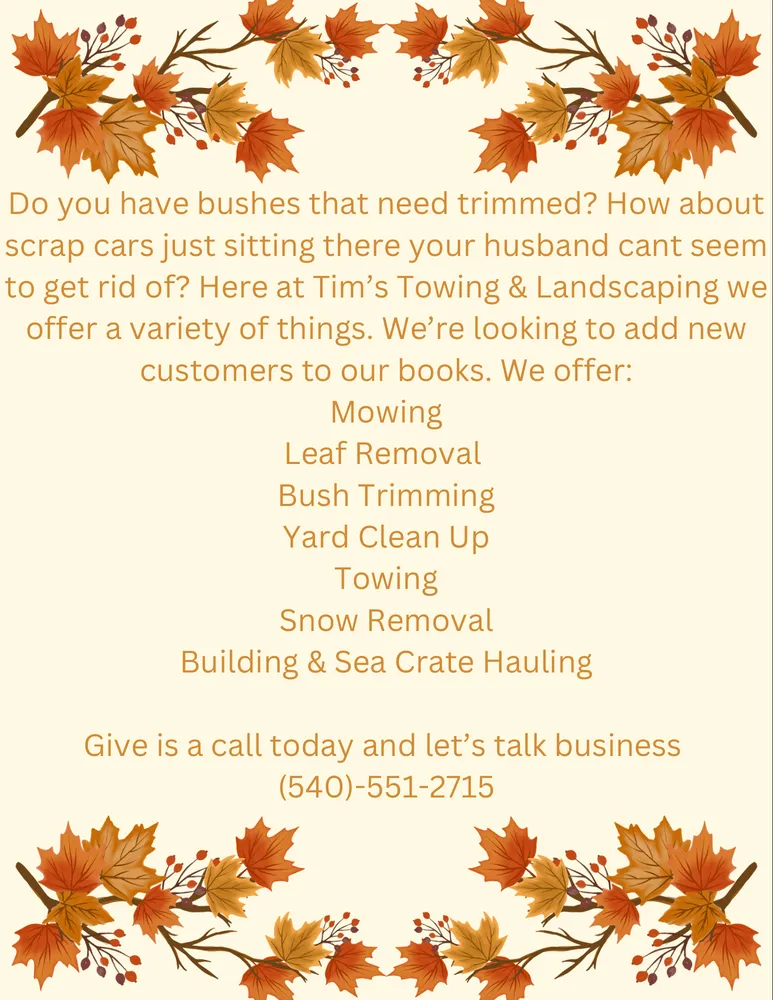 Top-rated landscaping services in Martinsburg, WV by Tim’s Towing & Landscaping