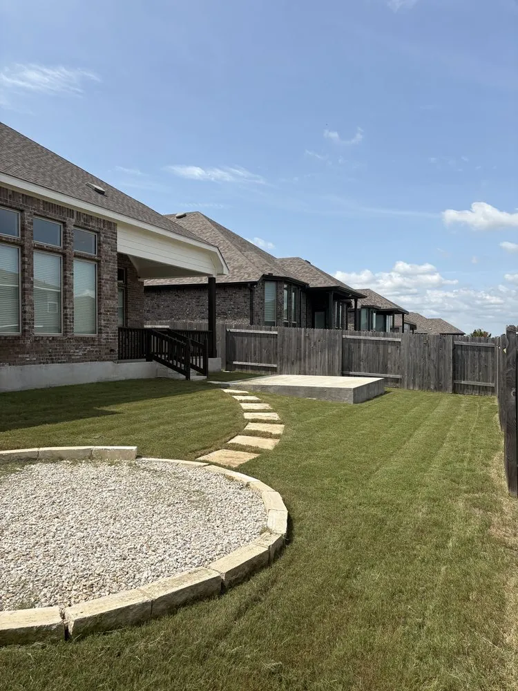 Custom landscape installation in Buda, TX by Tirado Landscaping