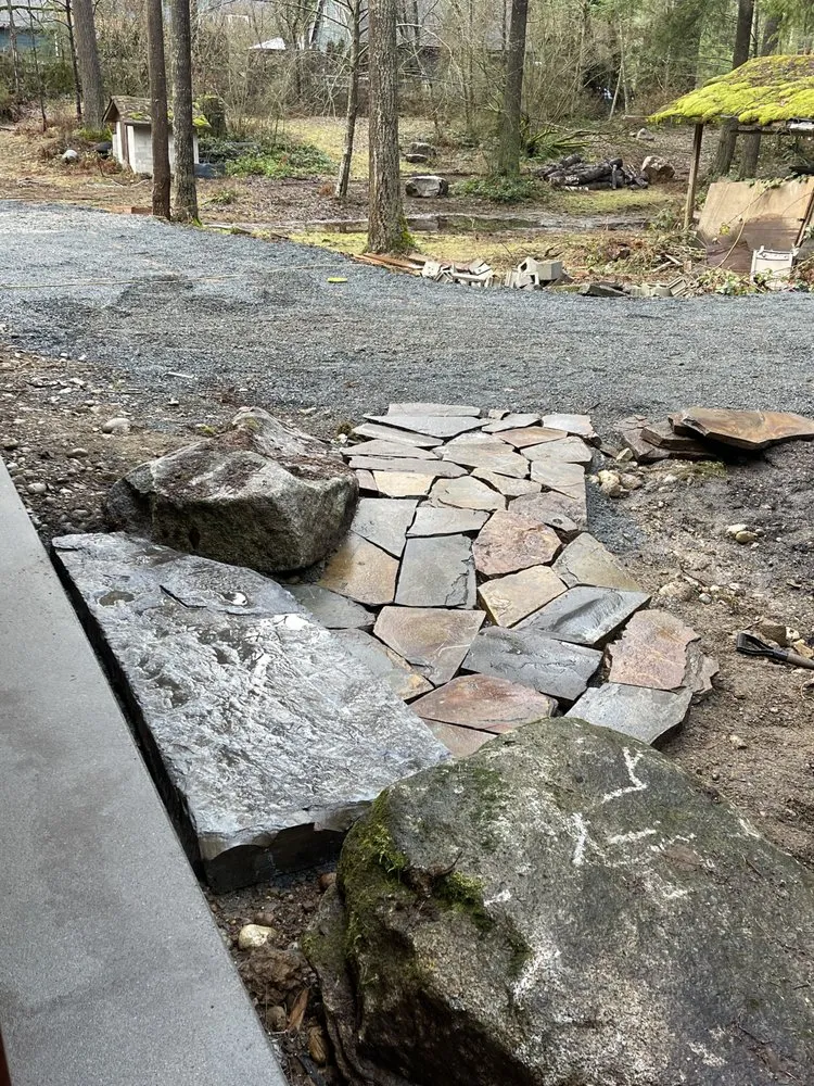 Custom garden landscaping in Duvall, WA by Titan Rockeries and Construction