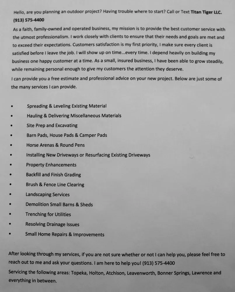 Expert landscaping services in McLouth, KS by Titan Tiger