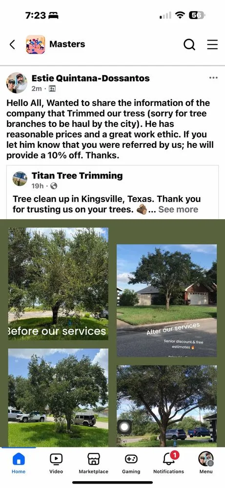 Local landscape installation in Alice, TX by Titan Tree Trimming
