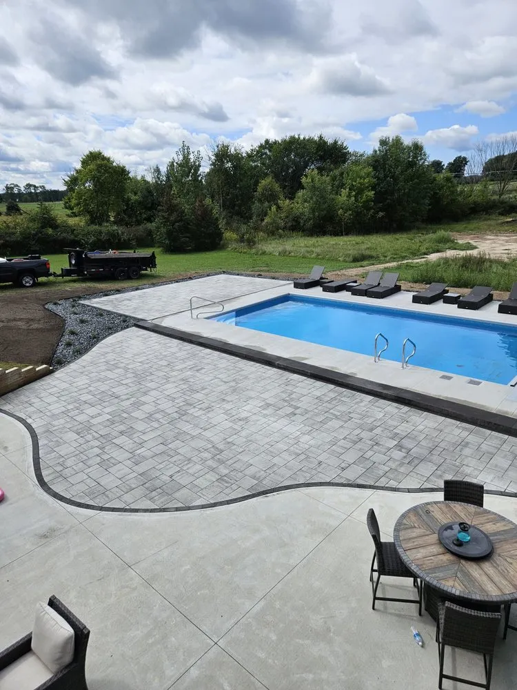 Custom landscape installation in Fennville, MI by T&J Hardscapes