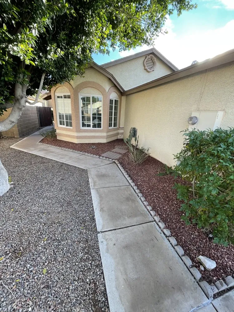 Local lawn mowing service with custom design in Phoenix, AZ by Tlacuache Landscaping