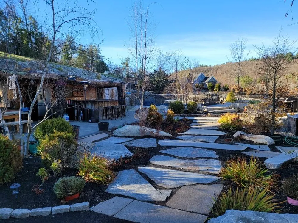 Custom outdoor landscaping for beautiful yards in Dunstable, MA by TMC Lawn & Landscape