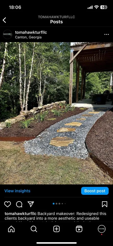 Local landscape installation near you in Woodstock, GA by Tomahawk Turf Landscape