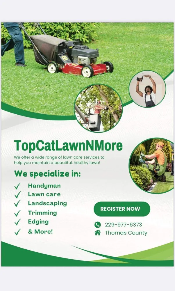 Top-rated outdoor landscaping for year-round maintenance in Thomasville, GA by Top Cat Lawn N More