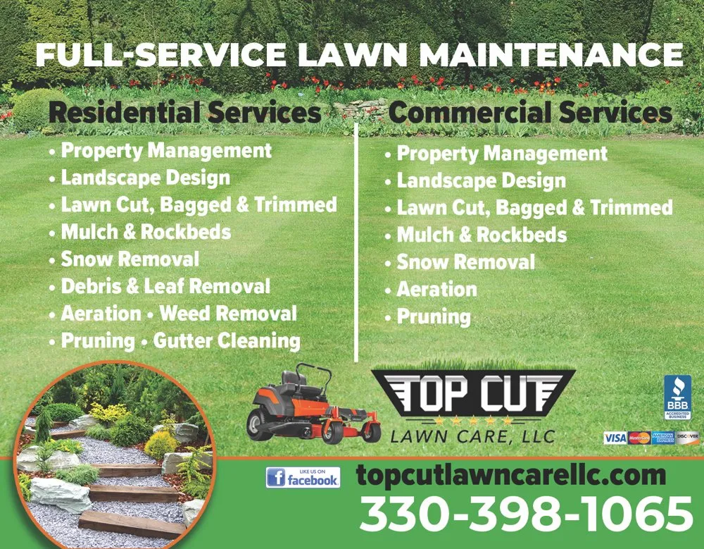 Top-rated residential landscaping for residential properties in Youngstown, OH by Top Cut Lawn Care