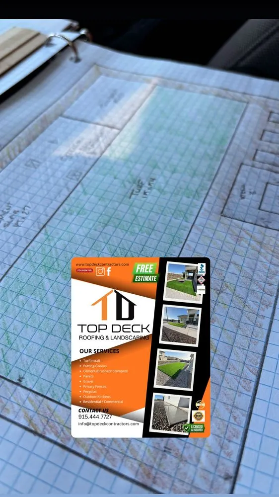 Custom outdoor landscaping for residential properties in El Paso, TX by Top Deck Contractors