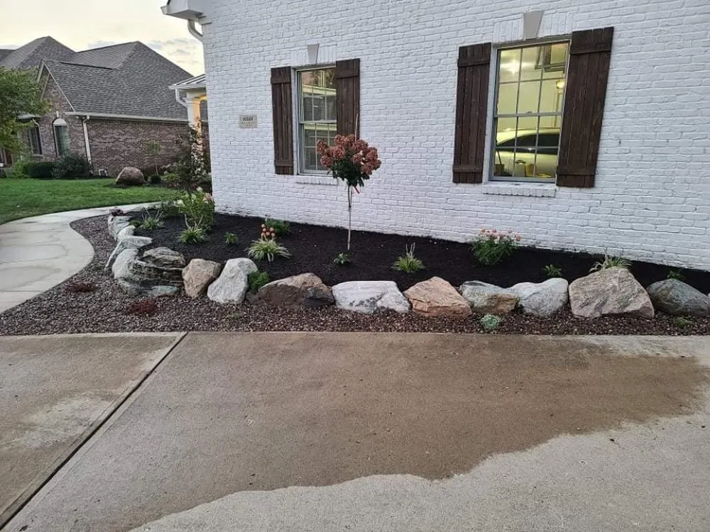 Custom landscape installation with custom design in Indianapolis, IN by Top Notch Irrigation