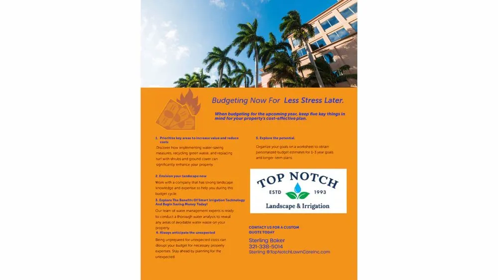 Custom landscaping services for beautiful yards in West Melbourne, FL by Top Notch Landscape & Irrigation