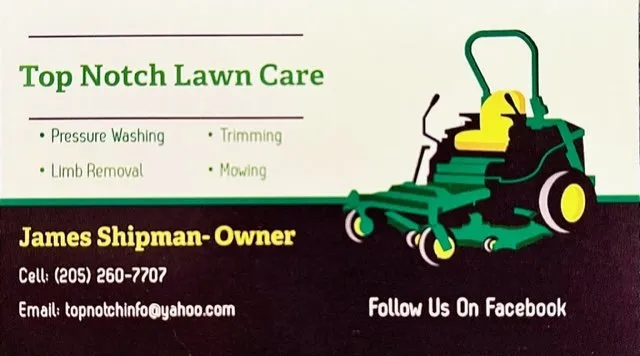 Top-rated lawn mowing service near you across McCalla, AL - Top Notch Lawn Care