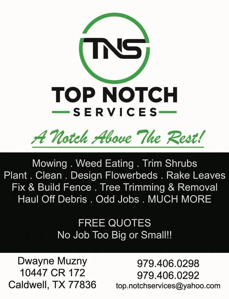 Affordable yard cleanup service in Caldwell, TX - Top Notch Services