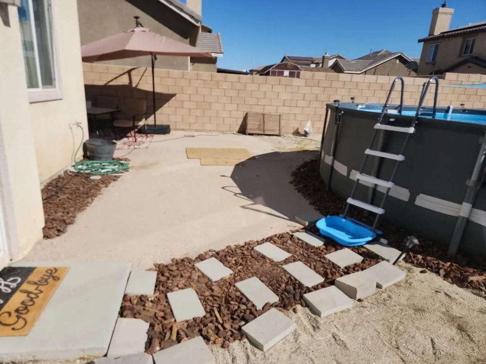 Custom garden landscaping for beautiful yards in Lake Los Angeles, CA by Topp Gunn Landstructions