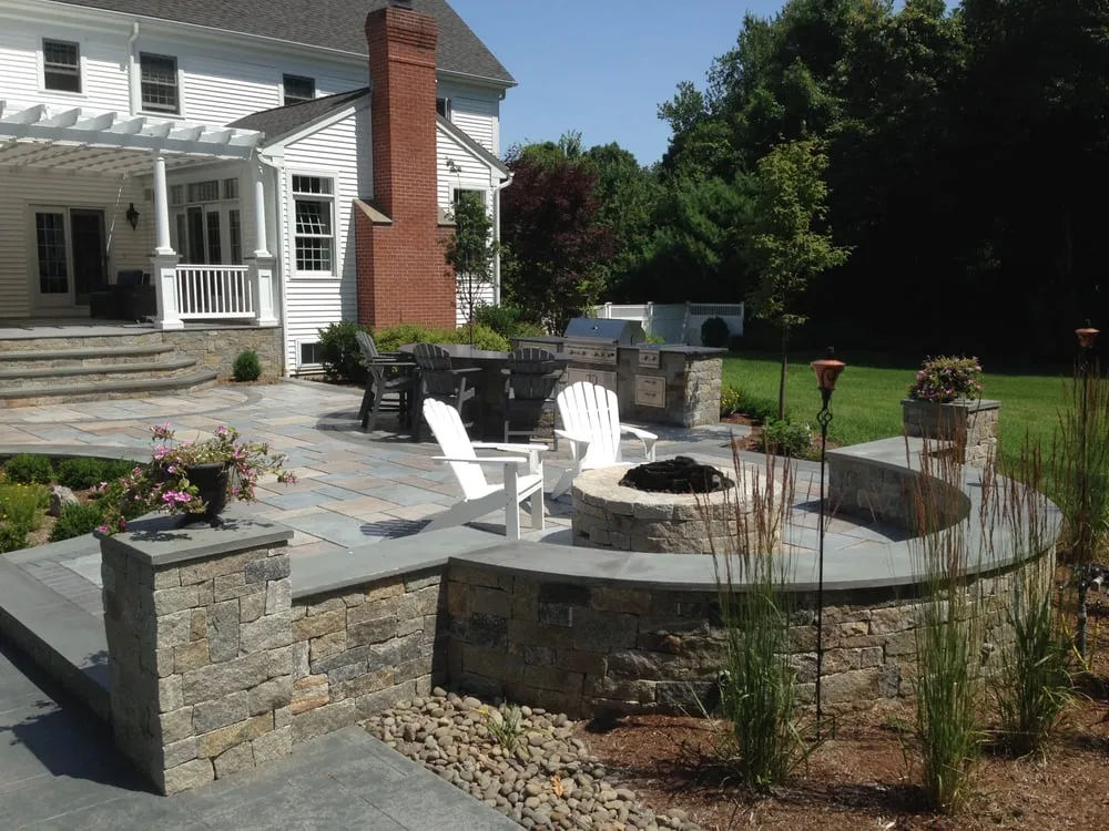 Professional landscape installation in Durham, CT by Torrison Stone & Garden