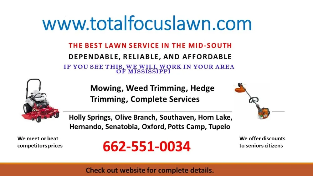 Professional yard maintenance experts serving Holly Springs, MS - Total Focus Lawn Services