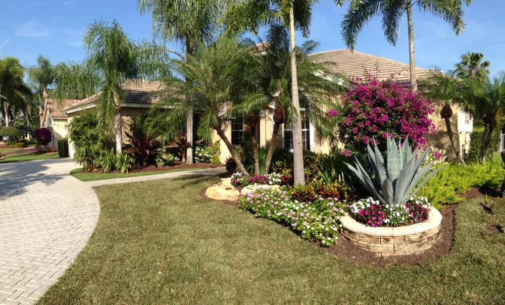Local outdoor landscaping with custom design in Delray Beach, FL by Total Maintenance
