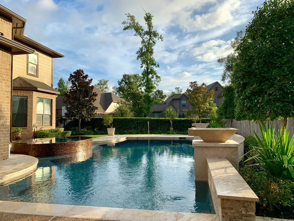 Custom residential landscaping in Montgomery, TX by Township Pools