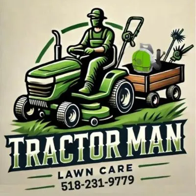 Tractor Man Lawn Care Business Logo
