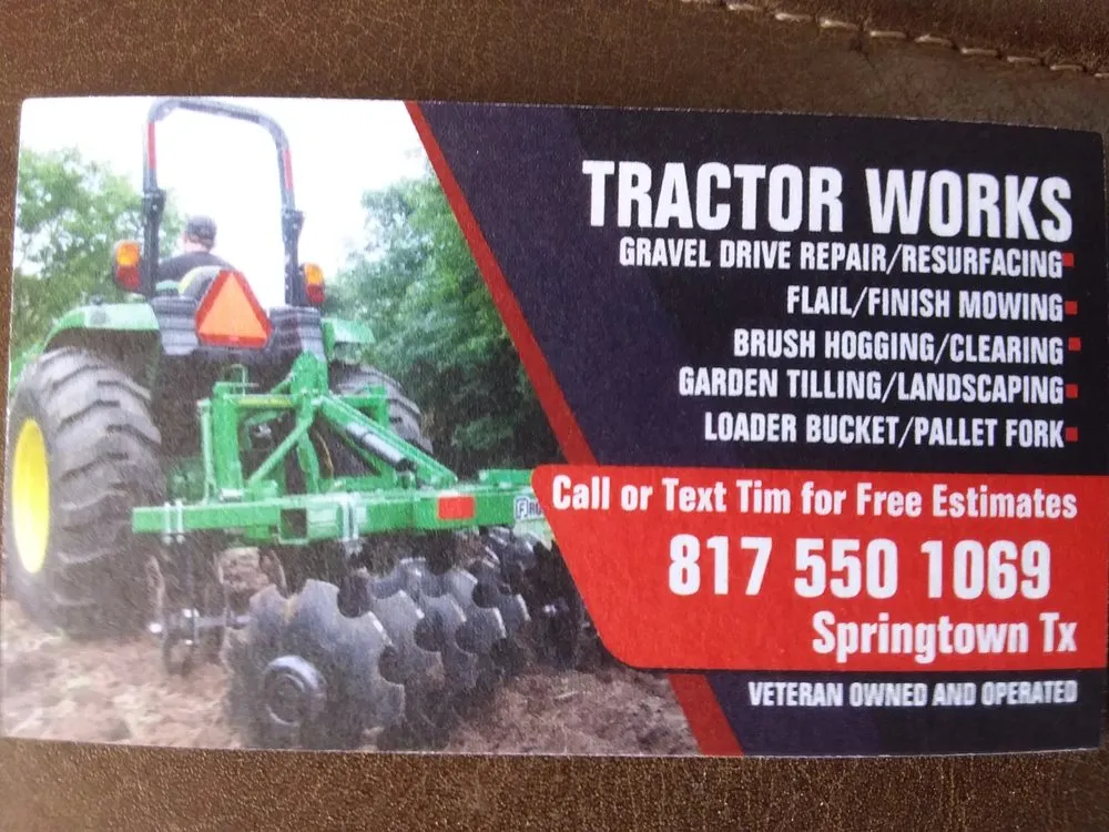 Local outdoor landscaping in Springtown, TX - Tractor Works
