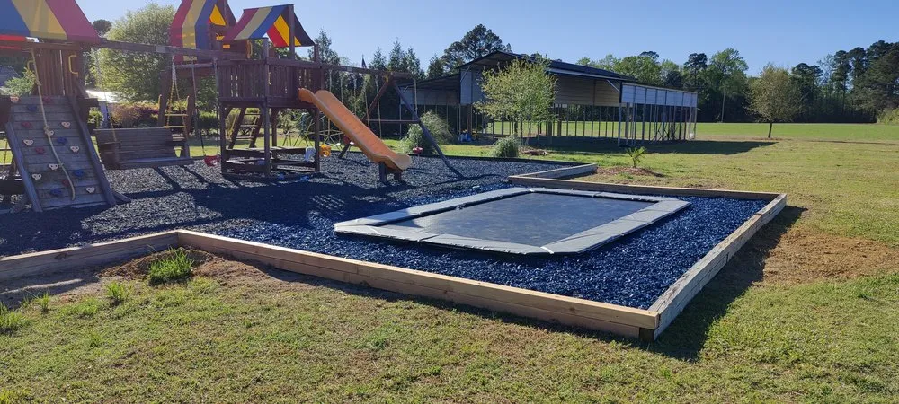 Custom garden landscaping for beautiful yards across Raleigh, NC - Trampoline Installations