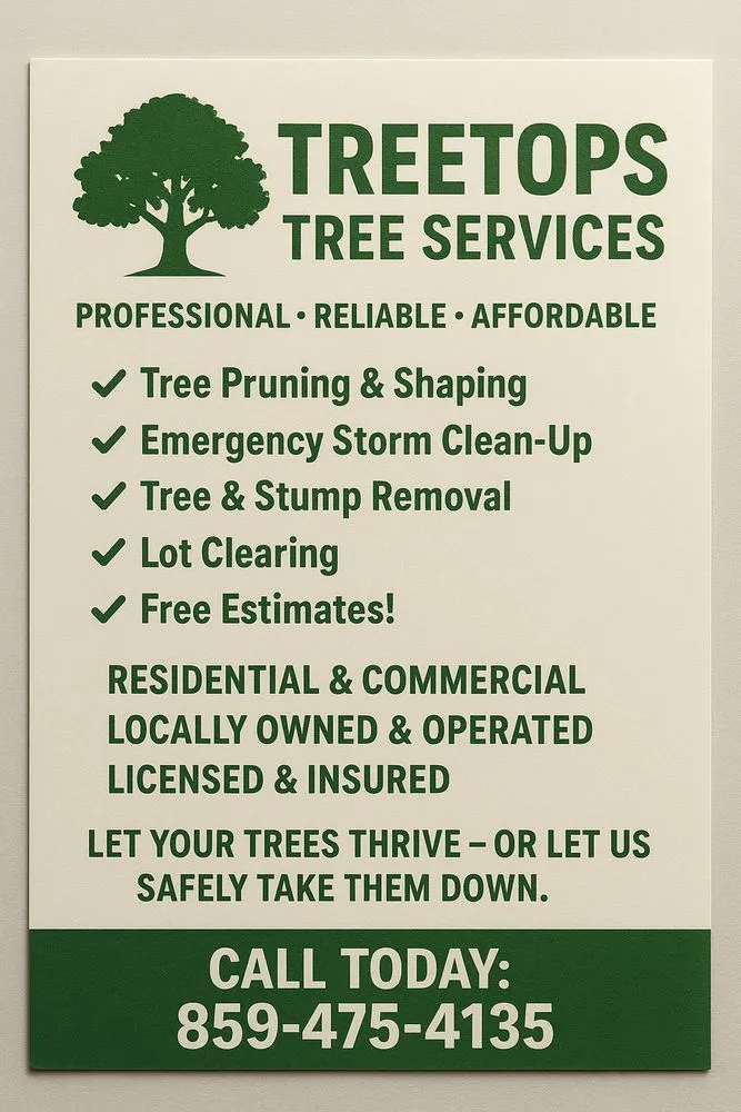Affordable yard maintenance in Winchester, KY - Treetops Tree Services